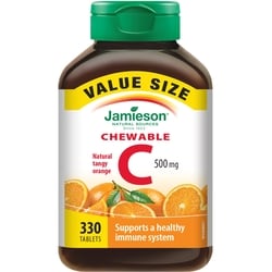 JAMIESON CHEWABLE VITAMIN C ORANGE 500MG VALUE PK TB 330