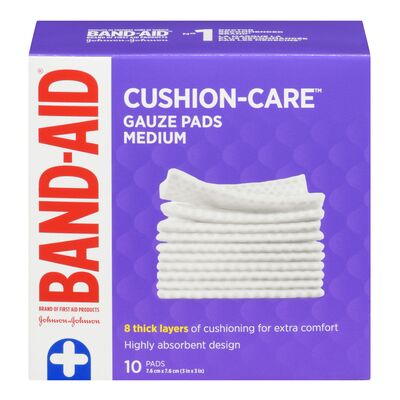 BAND AID GAUZE PADS MEDIUM 10