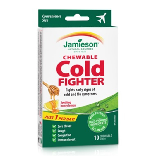 Jamieson Cold Fighter Chewable - Honey Lemon Trial Size 10 Tablets